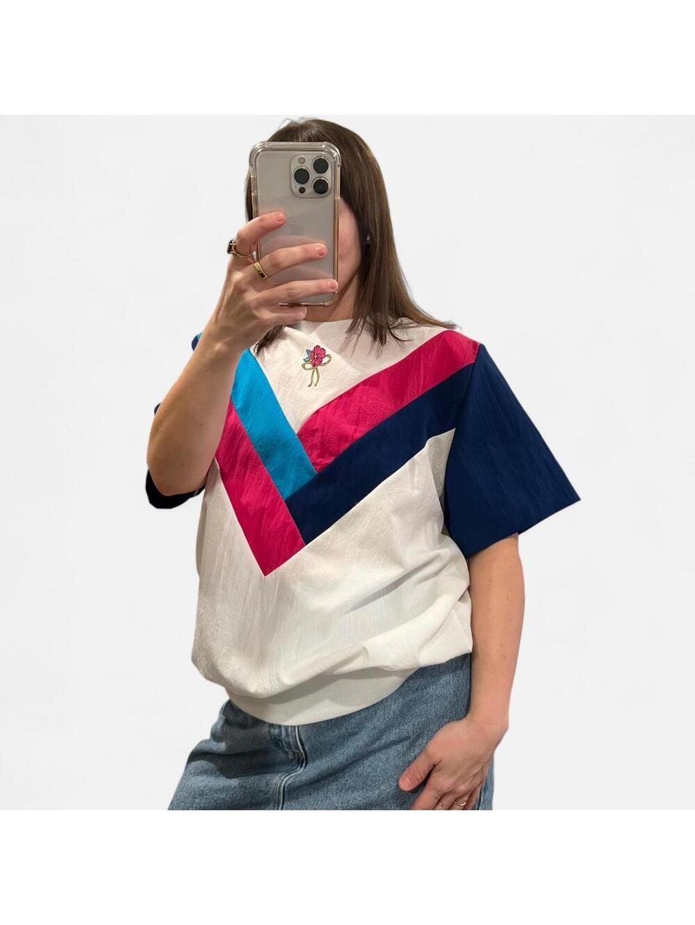 Vintage 90’s Coastal Resort Colorblock Windbreaker Top